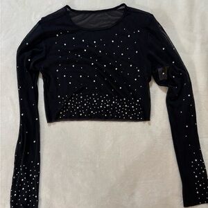 Spencer’s Mesh Rhinestone Long-Sleeve M/L